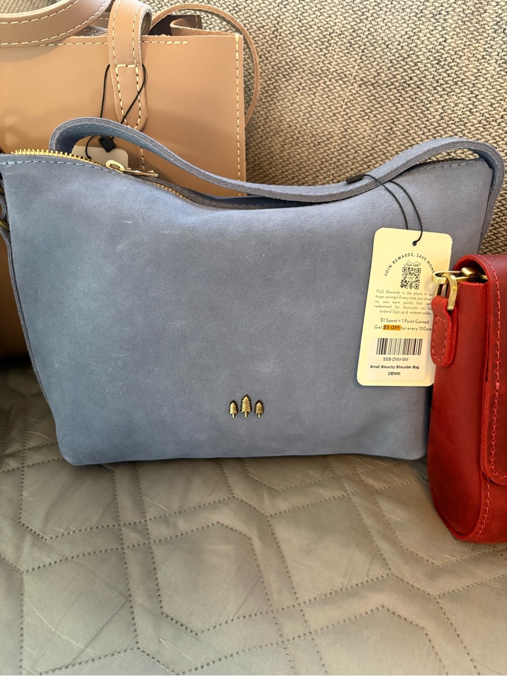 Portland Leather goods small slouchy denim new with tags
